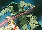 ガンダムが大地に立ち、ザクを斬り裂く!